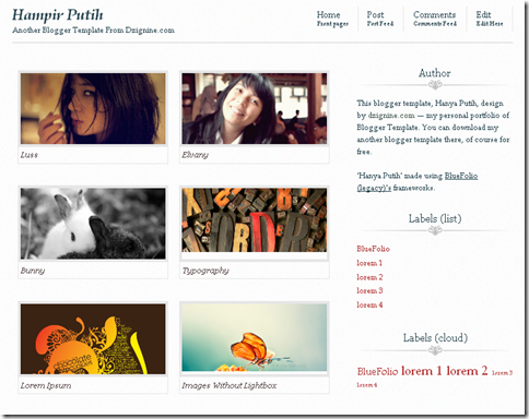 Hampir Putih Blogger Template