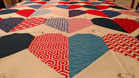 Red, white, and blue heart quilt for USS Fitzgerald