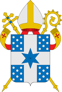 Armas da arquidiocese da Paraíba: de azul, semeado de flocos de neve de prata, com uma cruz chã do mesmo, carregada de uma estrela de seis raios do campo; timbre: mitra; sob o escudo, uma cruz arquiepiscopal e um báculo passados em aspa.