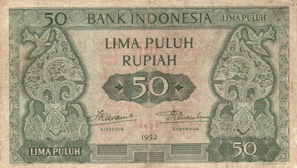 Daftar Lengkap Uang Kertas Rp50 (1952-1968)