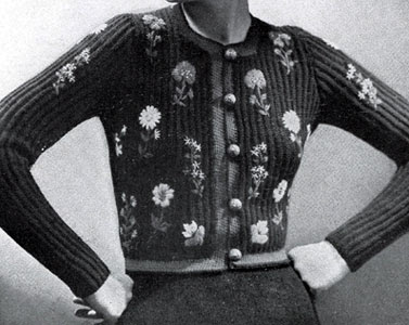 The Vintage Pattern Files : Free 1930's Knitting Pattern - Women's Tyrolean Black Modeen Jacket