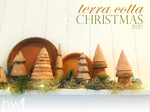 faux finish,Christmas,painting,Christmas Decor Themes,thrifted,dollar store crafts,tutorial,re-purposed,Christmas Decor,holiday,up-cycling,terra cotta Christmas,terra cotta, terra cotta pots,garden pots,terra cotta trees,faux painting,faux terra cotta.