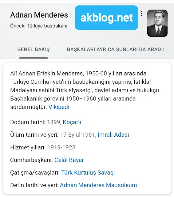 Adnan Menderes Kimdir Tarihçe-i Hayat 