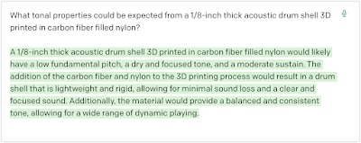 ChatGPT perspective on Nylon CF drum shells