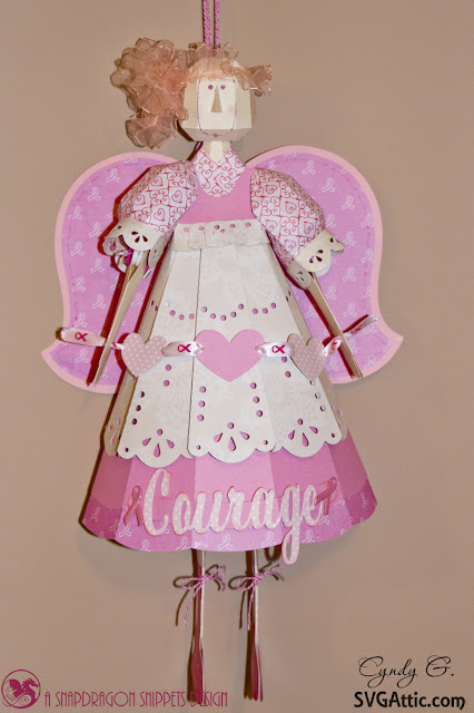 3d paper Breast Cancer Angel