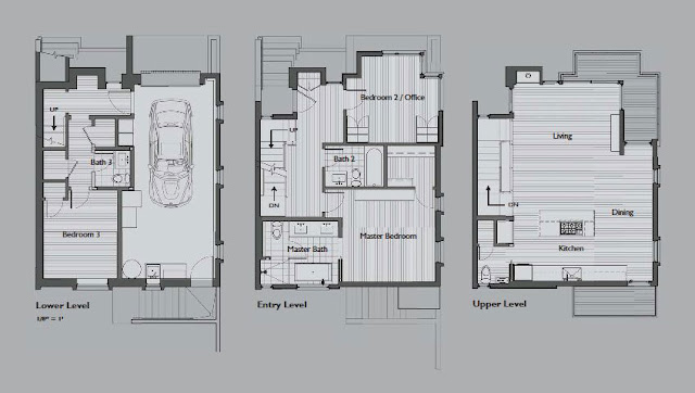 Floor plans of all three floors 