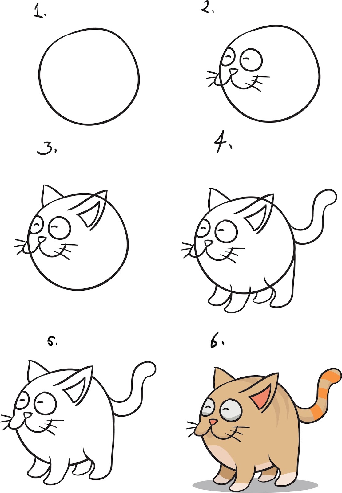 Cara Menggambar Kucing