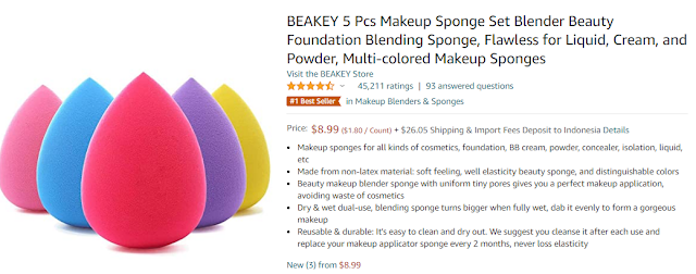 beakey 5 pcs makeup sponge set