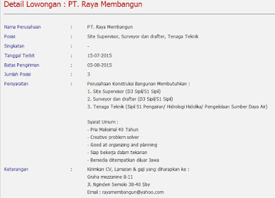 Lowongan kerja resmi PT Raya Membangun