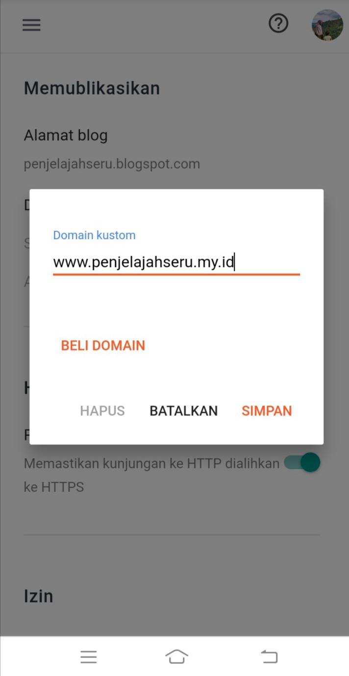 tulis nama domain