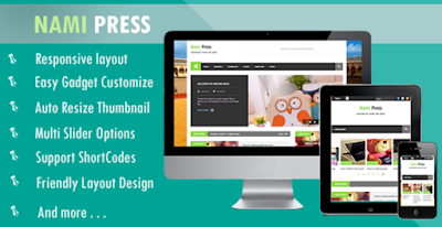 Download NamiPress Blogger Premium Responsive Template , download namipress template premium gratis dan responsive