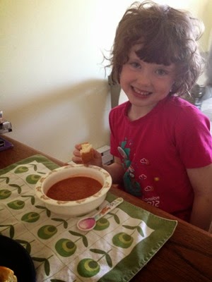 a girl and her dinner