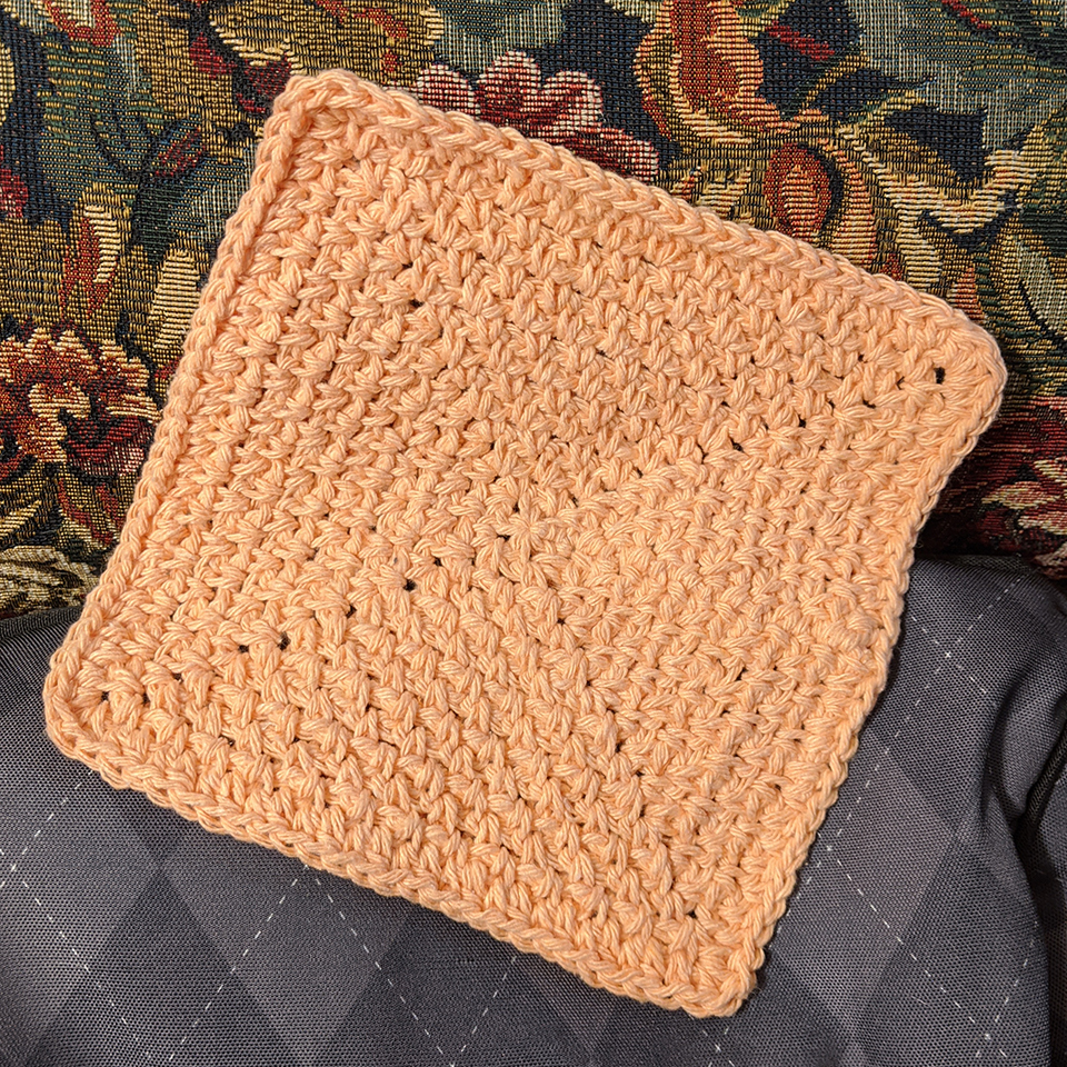 Crochet by Retrofresh: Moss Stitch Turned Rounds Square Dishcloth