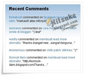 Memasang Widget Komentar terbaru di blog otomatis