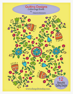 Coloring book for adults, Quilting desings