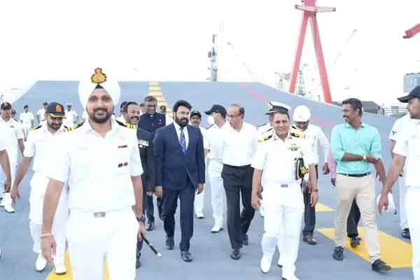 news,Kerala,State,Kochi,Top-Headlines,Actor,Social-Media, Mohanlal visits India's first Indigenous Aircraft Carrier IAC Vikrant