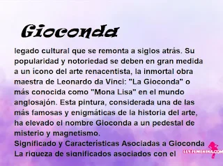 significado del nombre Gioconda