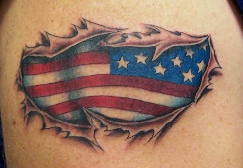 American Flag Tattoo On The Arm