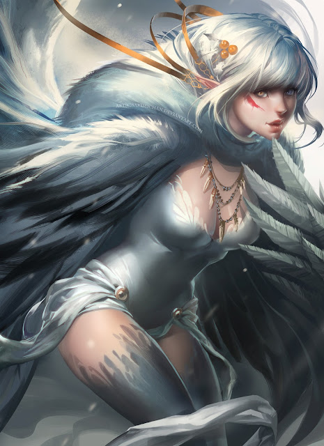 snow harpy,harpy,digital art girl