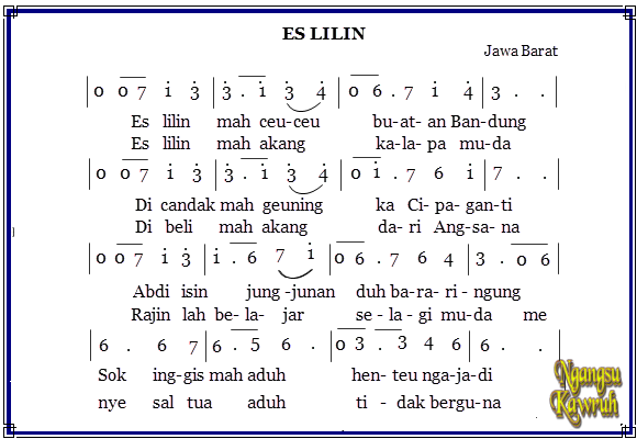Lagu daerah Jawa Barat - Es Lilin | Baraya Pasundan