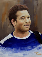 best, indian cricketer, sachin tendulkar, oil painting, portrait, picture