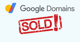 En la imagen aparece el logo de Gooogle Domains con el simbolo de vendido