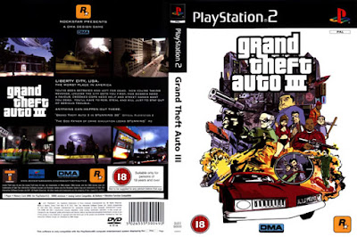 Descargar Grand Theft Auto III para PlayStation 2 en formato ISO región NTSC y PAL en Español Multilenguaje Enlace directo sin torrent. Grand Theft Auto III, también conocido como Grand Theft Auto 3 (comúnmente abreviado GTA III o GTA 3) («Gran ladrón de autos III» en inglés) es un videojuego desarrollado por DMA Design (ahora conocida como Rockstar North) y publicado por la compañía Rockstar Games en el año 2001.