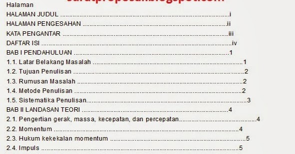 Contoh Daftar Isi Makalah Terbaik Lengkap « Contoh Surat Untuk