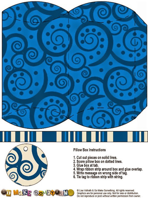 Spirals: Free Printable Pillow Boxes.