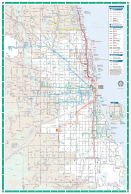 chicago map, road map, used for the great urban race