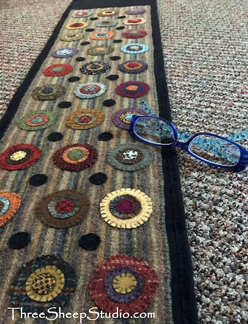 Wool Penny Rug by Rose Clay at ThreeSheepStudio.com