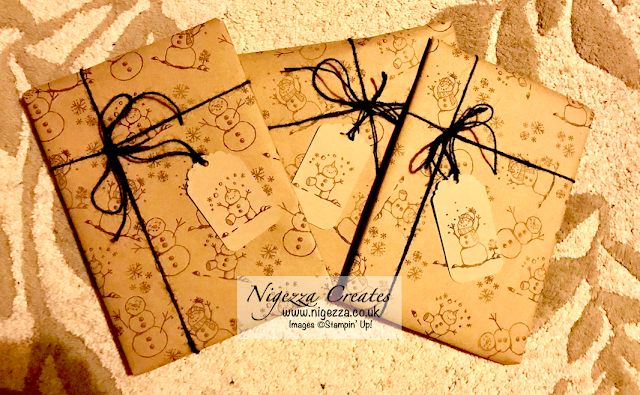 Nigezza Creates Wrapping Paper with Stampin' Up! Snowman Season