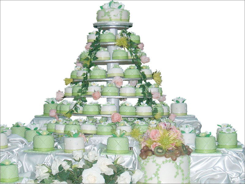 Green Cupcake Wedding Cakes