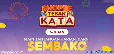 shopee tebak kata tantangan harian 7 januari 2023