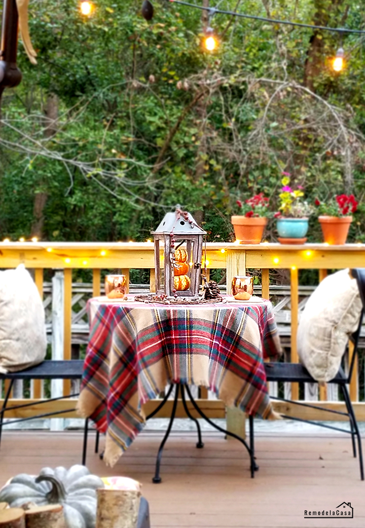 fall table in the patio