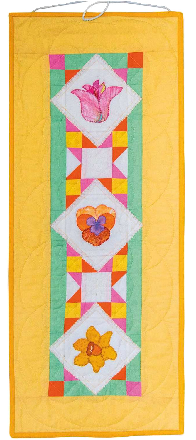 Spring flowers wall hanging. Patchwork