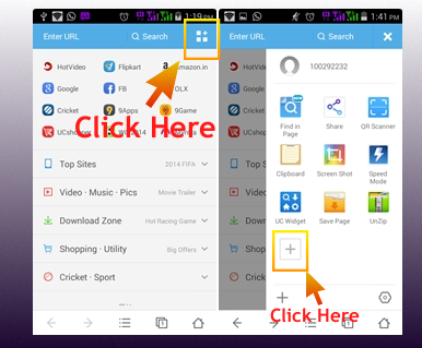 How to Download YouTube video directly from the UC Browser screnshot step 1