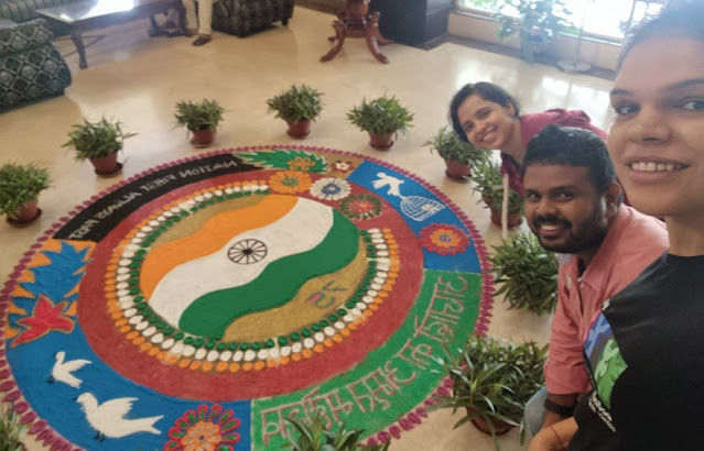 Manavpreet Kaur, Sangram Keshari Senapati, and Chinmayee Mishra celebrating Indian Independence day at Bhubanesawr