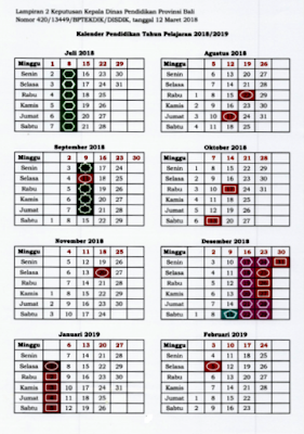 yang dapat anda gunakan khususnya untuk Guru dan umumnya untuk sekolah yang ada dilingkunga Kalender Pendidikan Tahun Pelajaran 2018/2019 Provinsi Bali
