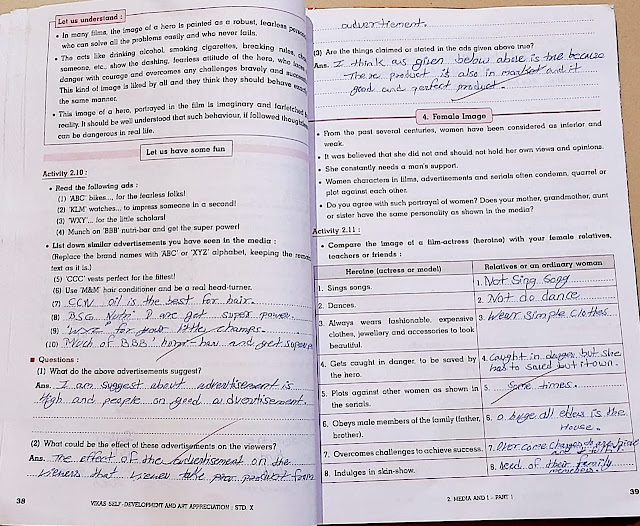 10th SSC board Practical (Navneet Book solution) for subject "self-development and art appreciation" Part-2