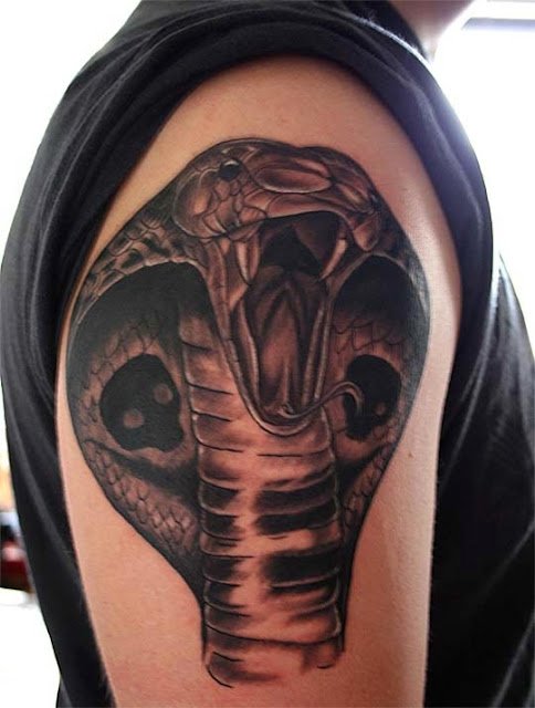 3D awesome snake tattoo on the arm
