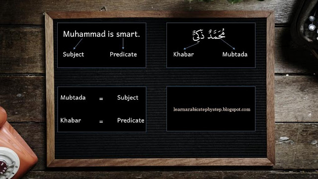 sentence example using mubtada and khabar