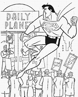 Free Superman coloring pages for children and line drawing pictures