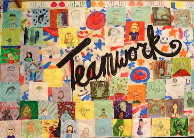 Collaborative kids mural, collaborative art project