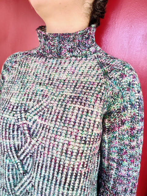 tunisian crochet raglan sweater