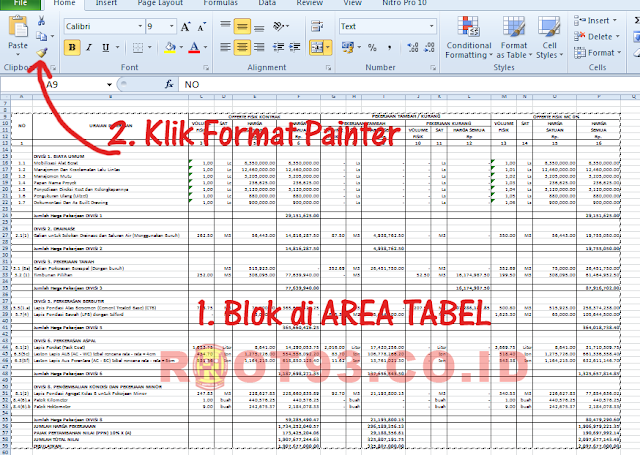 Cara Copy Tabel Dari Excel ke Ms. Word Supaya Rapi