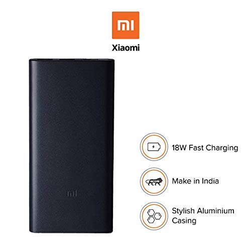 Mi 10000mAH Li-Polymer Power Bank 2i (Black) with 18W Fast Charging