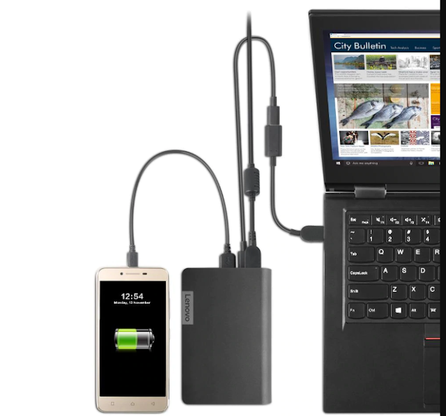 Lenovo Launches USB Type-C Power Bank 14,000mAh for Laptops and Smartphone