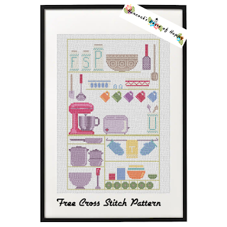 free kitchen cross stitch sampler