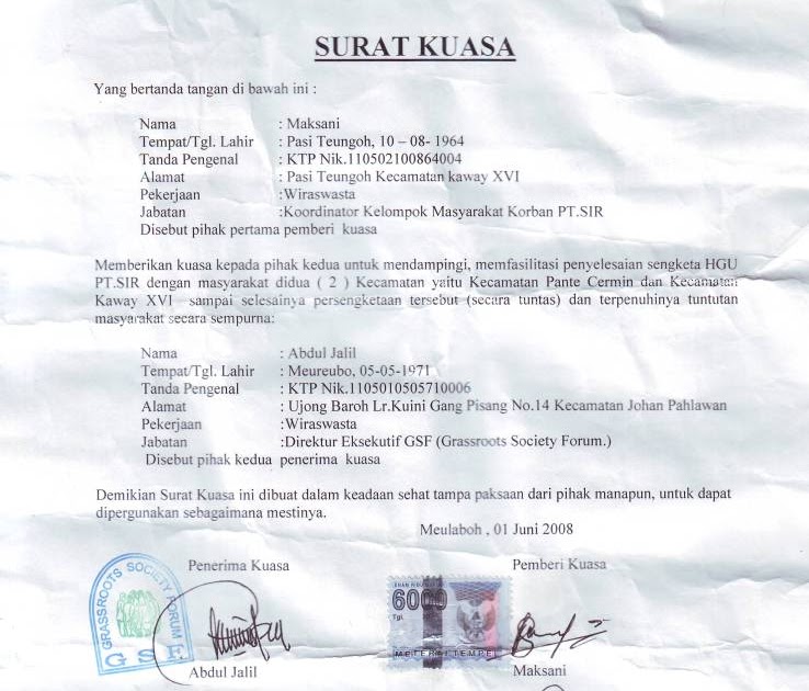 FARZA LAWFIRM: TENTANG SURAT KUASA